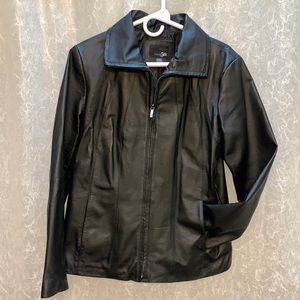 East 5th Black Leather Jacket  Full Zip
